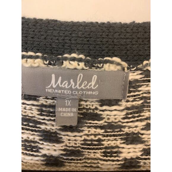 Midi Cardigan Open Multi Knit Boho Causal Classic Womens Size 1X - Picture 4 of 11